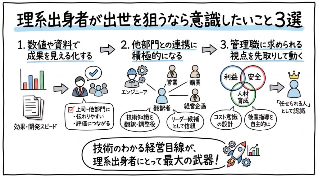 理系出身者が出世を狙うなら意識したいこと３選