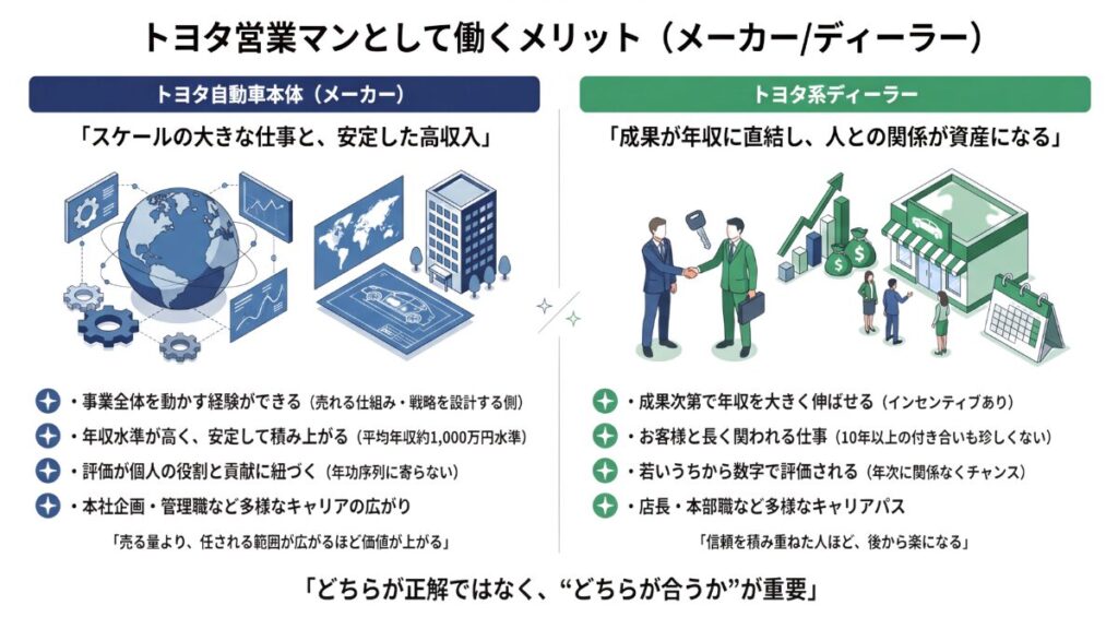 トヨタ営業マンとして働くメリット