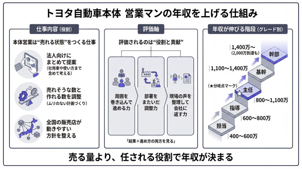 トヨタ本体の営業マンが年収を上げる仕組み